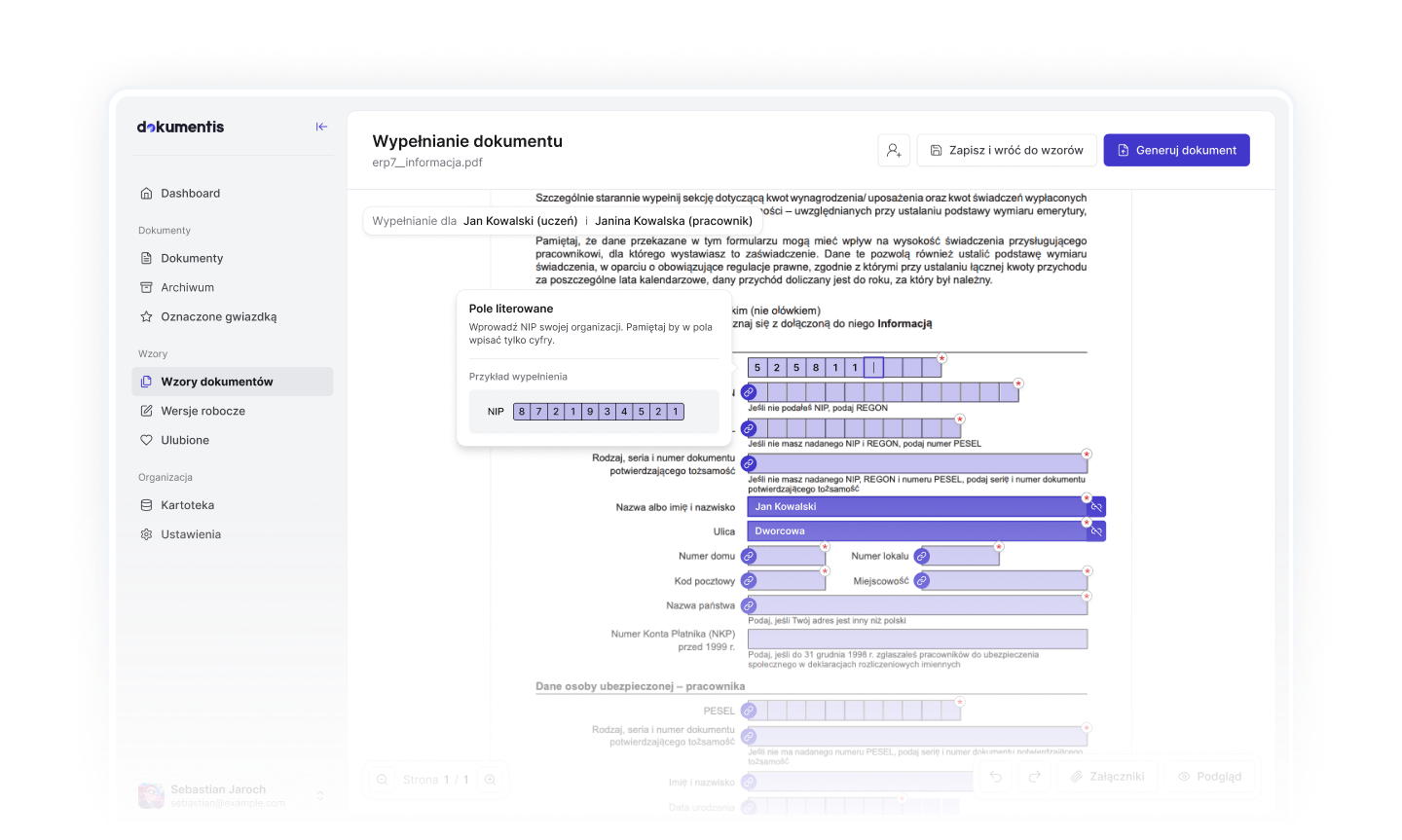 Prezentacja działania platformy